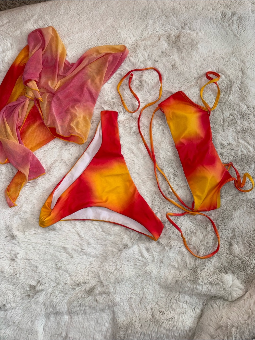 Tie dye 3 piece bikini set